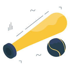 Editable design icon of baseball 

