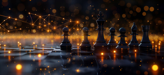 Fototapeta na wymiar a futuristic digital chess game