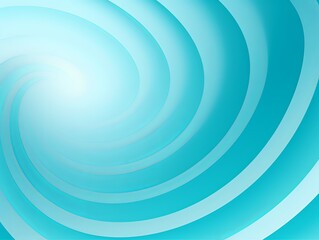 Cyan background, smooth white lines, radians swirl round circle pattern backdrop with copy space for design photo or text