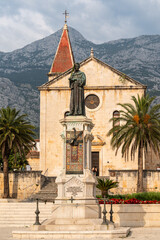 Church With Statues in Front of Makarska Cathedral, Croatia