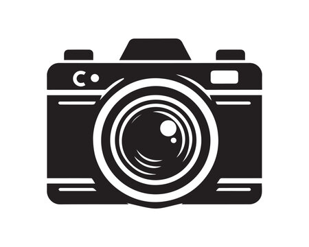 camera silhouette vector icon graphic logo design
