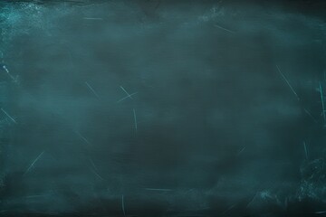 Naklejka premium Cyan blackboard or chalkboard background with texture of chalk school education board concept, dark wall backdrop or learning concept with copy space blank for design photo text or product 