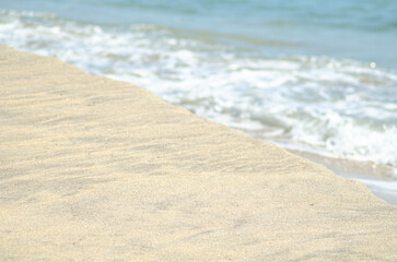 detail out-of-focus view of a beach shore