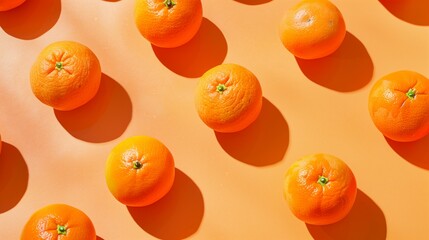 Group of Mandarin Oranges on Table
