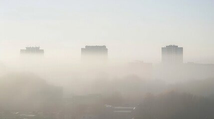 Misty Cityscape in Monochrome