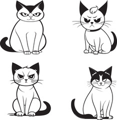 a quit cat art vector design.