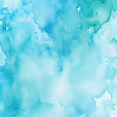 Fototapeta na wymiar Cyan watercolor light background natural paper texture abstract watercolur Cyan pattern splashes aquarelle painting white copy space for banner design, greeting card