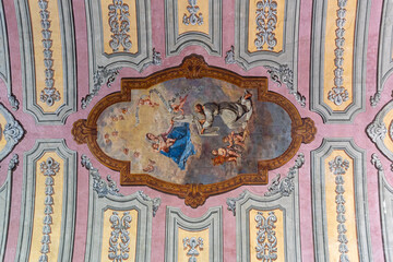 Ceiling of the interior of the parish church of Nossa Senhora das Merces in the city of Lisbon.