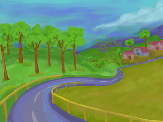 Road to the tree houses background