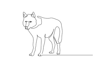 wolf animal wild nature one line art design vector