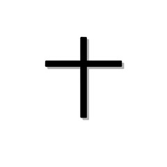 Christian cross christ , religion simple symbol with stars . Pray god.