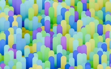 Abstract background with colorful candy looking shapes 3D Render