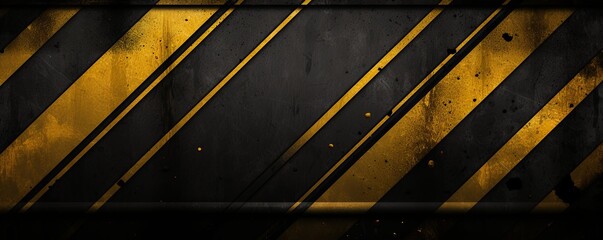 Gold black grunge diagonal stripes industrial background warning frame, vector grunge texture warn caution, construction, safety background with copy space for photo or text design