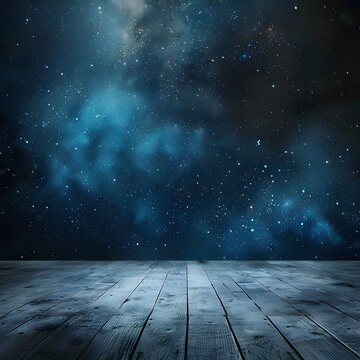A dark blue sky with a lot of stars. The stars are scattered all over the sky, and the sky is very clear