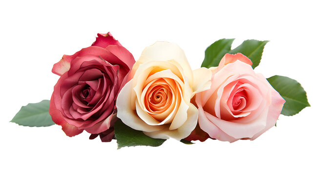 Beautiful roses flowers isolated on white background