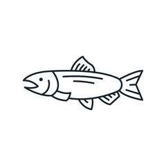 Salmon line icon. Fish and seafood. Isolated vector illustration	
