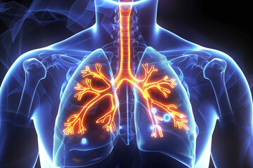 Radiant Illustration of Human Respiratory System Anatomy - obrazy, fototapety, plakaty