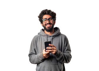Smiling Middle Eastern Man with Phone