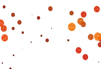Light orange vector background with bubbles.