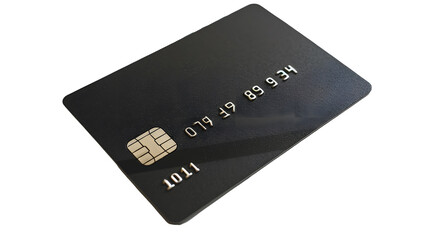 Black credit card,on white background