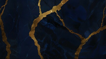 Deep Blue and Gold Abstract Background