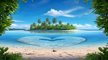beach with palm trees  high definition(hd) photographic creative image