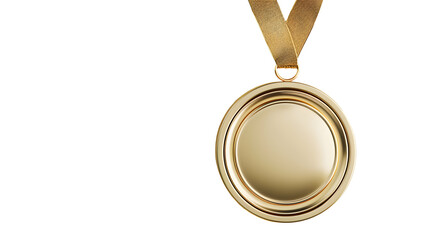 A real free space gold medal on on white background - Powered by Adobe