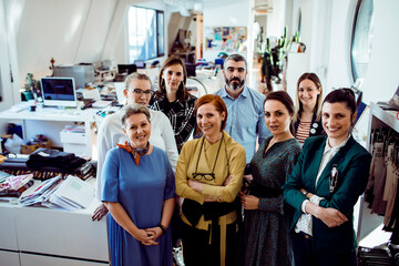 Diverse group of professional designers in an office environment