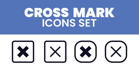 Red Cross Mark Icons Set Illustration Wrong Cross Mark Vector Sets Cross