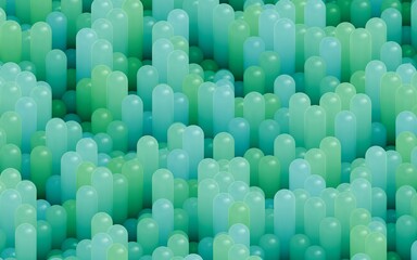 Abstract background with colorful candy looking shapes 3D Render