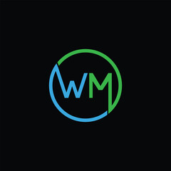 WM Letter Initial Logo Design Template Vector Illustration