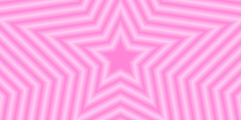 Pink concentric stars background. Preppy y2k pattern in pastel colors with aura gradient effect. Groovy psychedelic poster design with blurry hypnotic effects. Vector graphic illustration.