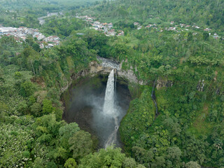 The beauty of Sipiso piso waterfall in North Sumatera, Indonesia
