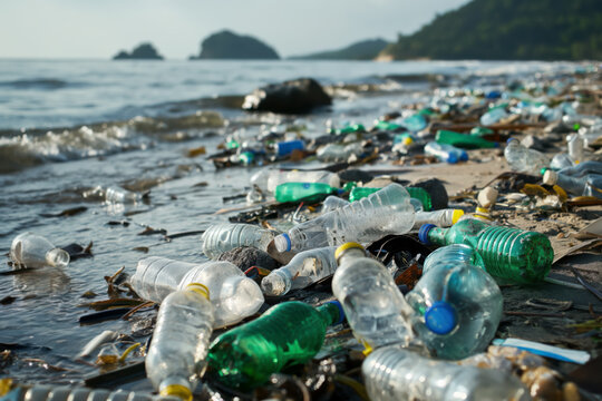 Garbage on the beach.  Documenting the Impact of Plastic on Coastal Ecosystems.
