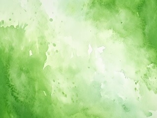 Green watercolor light background natural paper texture abstract watercolur Green pattern splashes aquarelle painting white copy space for banner design, greeting card