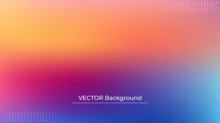 Smooth and blurry colorful gradient mesh background. Modern bright rainbow colors. Easy editable soft colored vector banner template. Premium quality