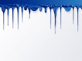 Indigo paint dripping on the white wall water spill vector background with blank copy space for photo or text  - obrazy, fototapety, plakaty