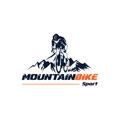 Mountain bike logo, mountain bike sport logo design template freestyle - obrazy, fototapety, plakaty