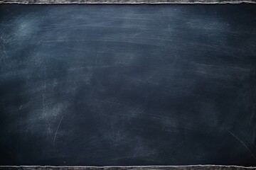 Indigo blackboard or chalkboard background with texture of chalk school education board concept, dark wall backdrop or learning concept with copy space blank for design photo text or product - obrazy, fototapety, plakaty