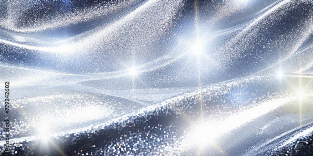 Canvas Prints abstract sparkling silver glitter wave background