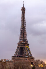 The iconic Eiffel Tower in Paris, France