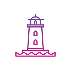 
Light house icon design, isolated white background  gradation line style