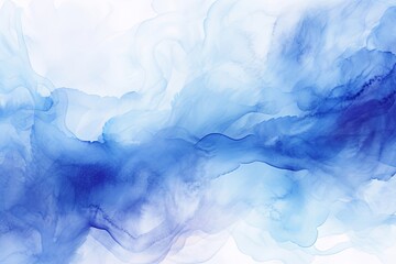 Indigo watercolor light background natural paper texture abstract watercolur Indigo pattern splashes aquarelle painting white copy space for banner design, greeting card