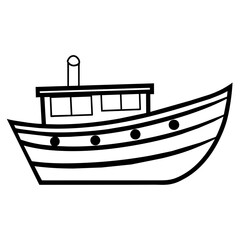 illustration of a boat,silhouette
