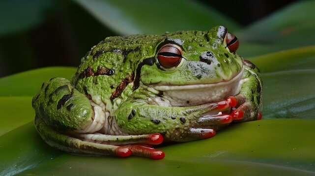 Sleeping Frog: Peaceful Amphibian Resting in Nature's Embrace