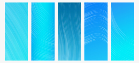Set of modern gradient backgrounds with wave line
