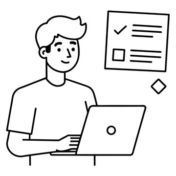 illustration of a person with a laptop