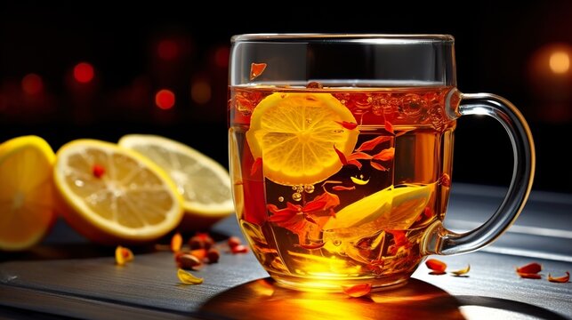 tea with lemon  high definition(hd) photographic creative image