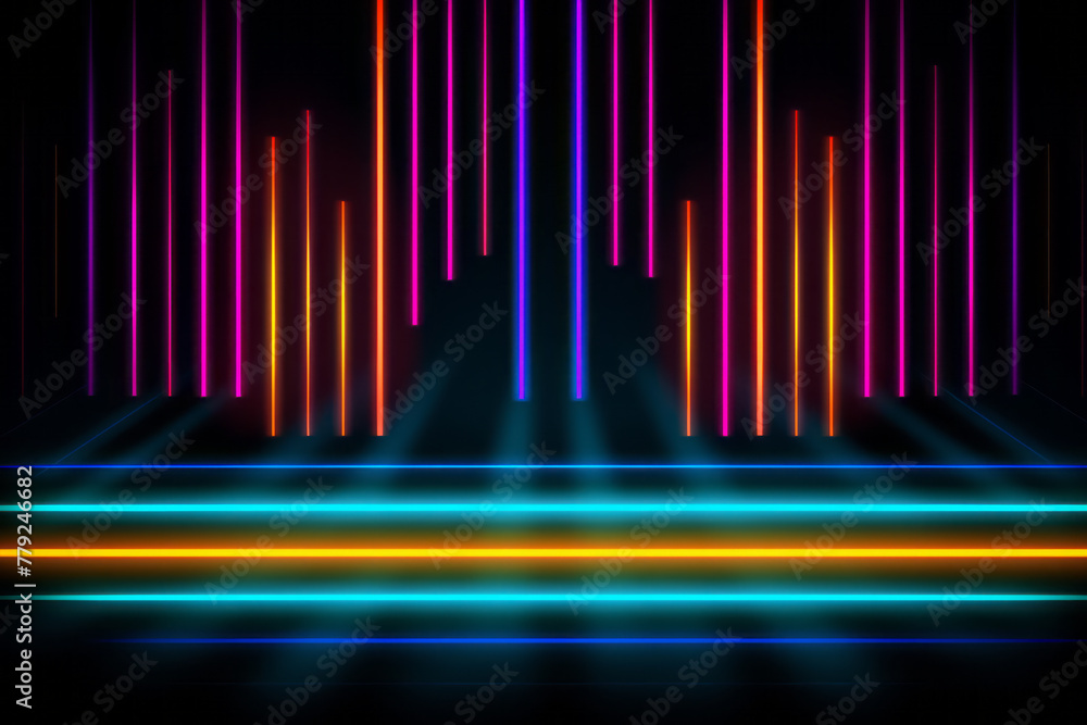 Canvas Prints pink and blue abstract neon lines background or pattern, creative design template