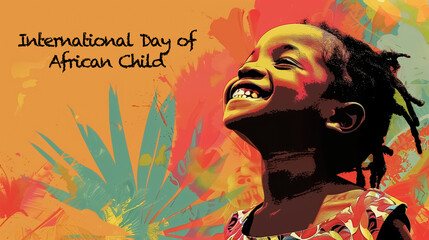 International Day of African Child. African child day poster background.
